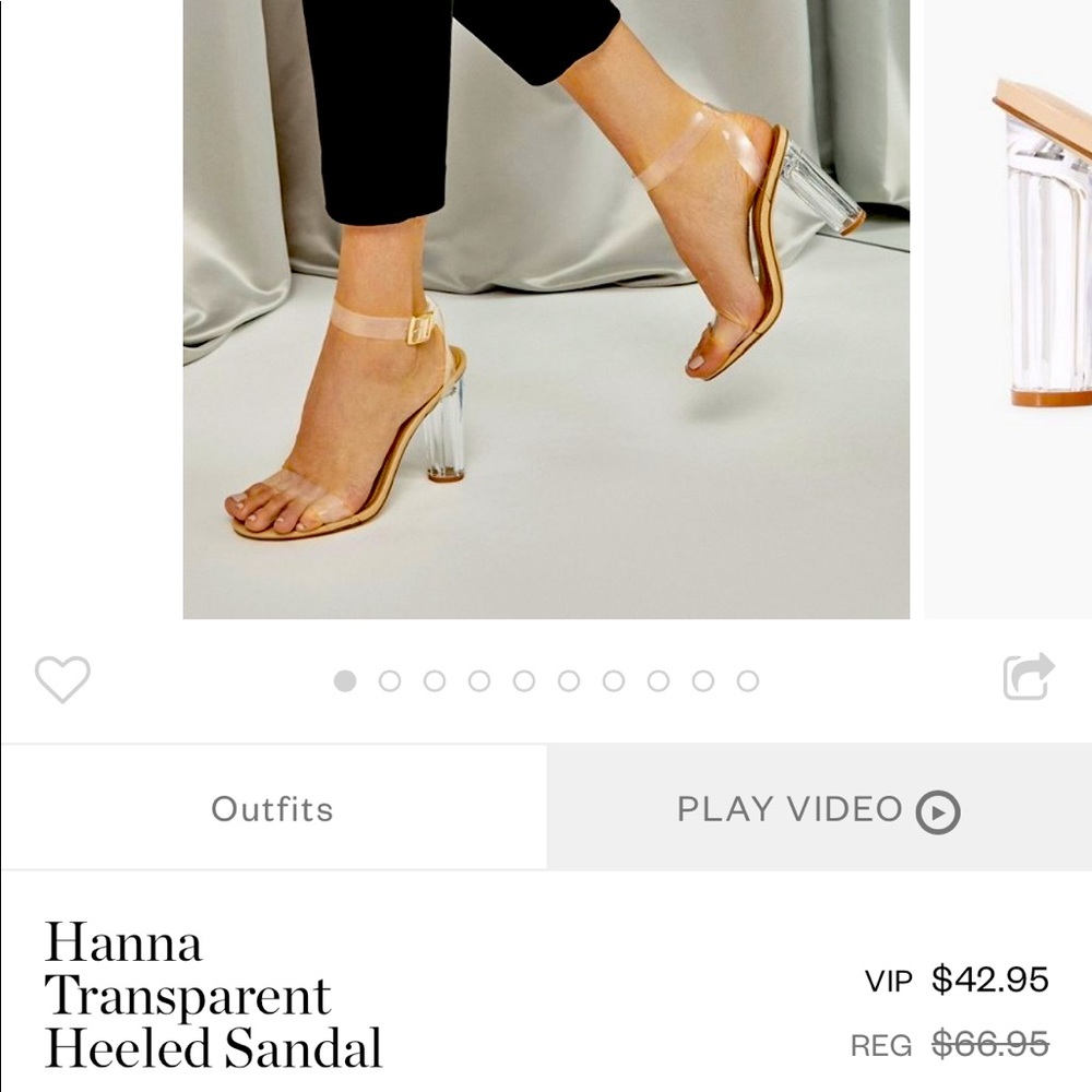 JustFab clear block heel